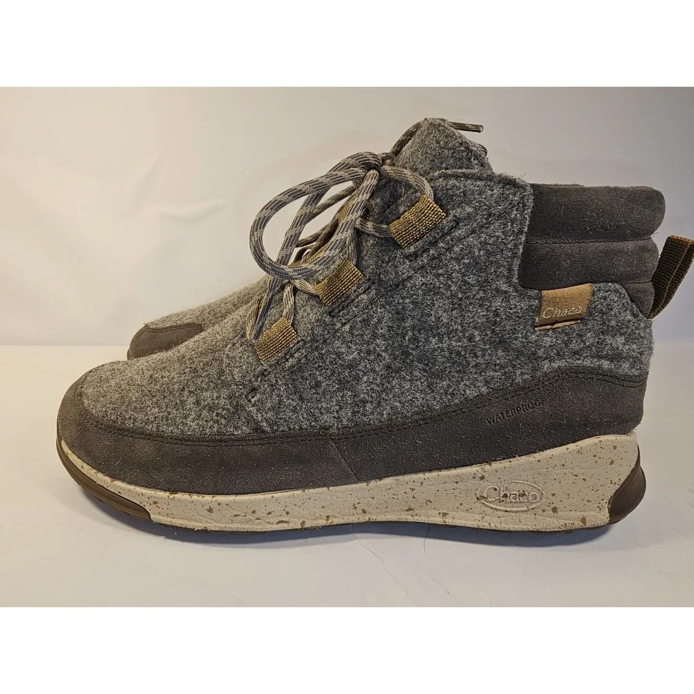 Chaco‎ Borealis Ledge Waterproof Boots Women's 10 Gray Wool Suede Winter